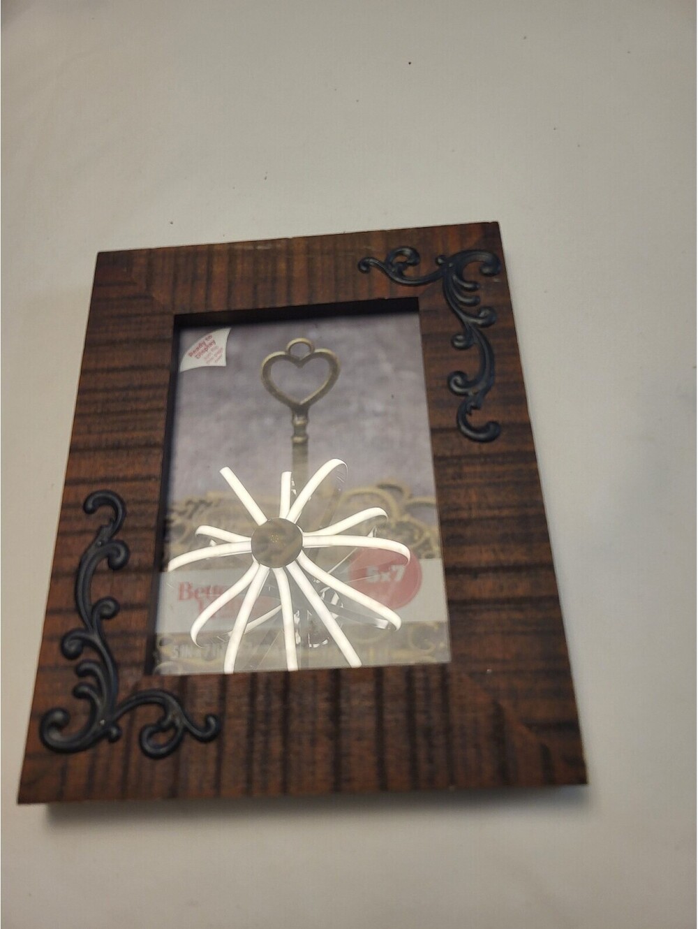 Rustic Wooden 10x8 Photo Frame with Decorative Metal Accents